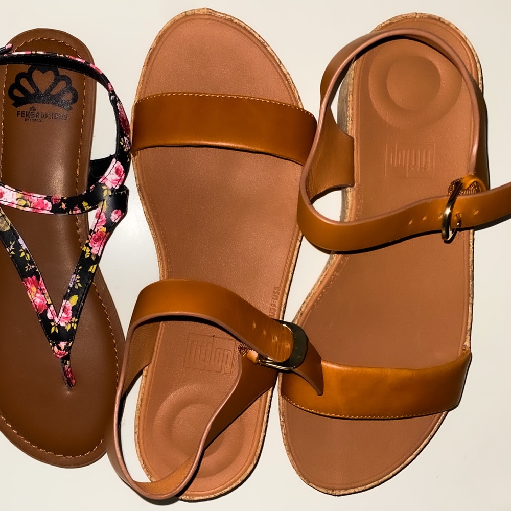 Brown strappy sandals (right pair only)